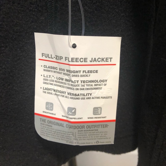 Eddie Bauer full zip fleece jacket NWT size large - Picture 5 of 7